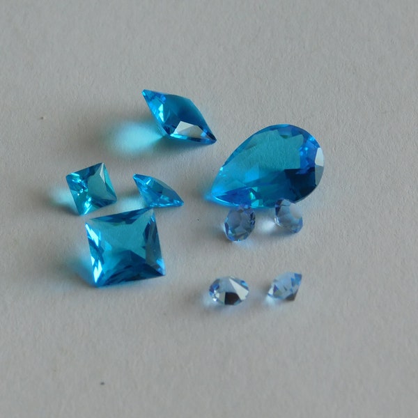 Glassteine Schmucksteine Mix blau