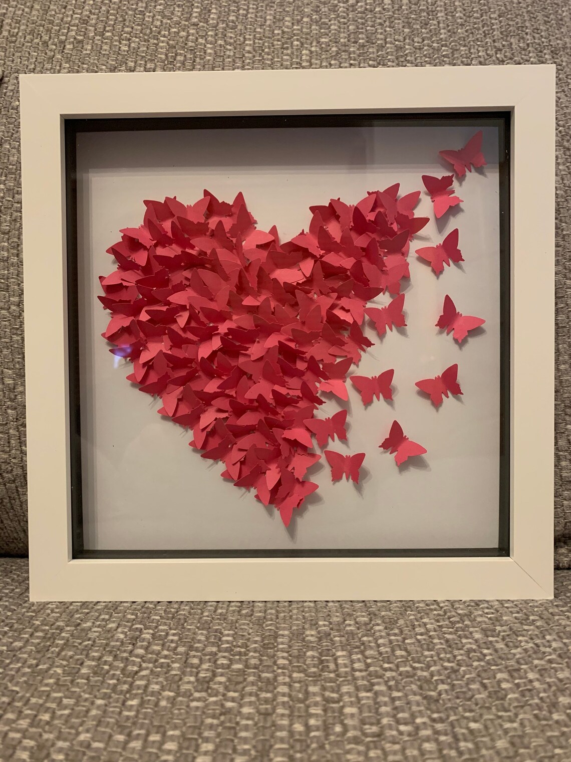3D Butterfly Heart Framed Wall Art Anniversary Valentine Etsy