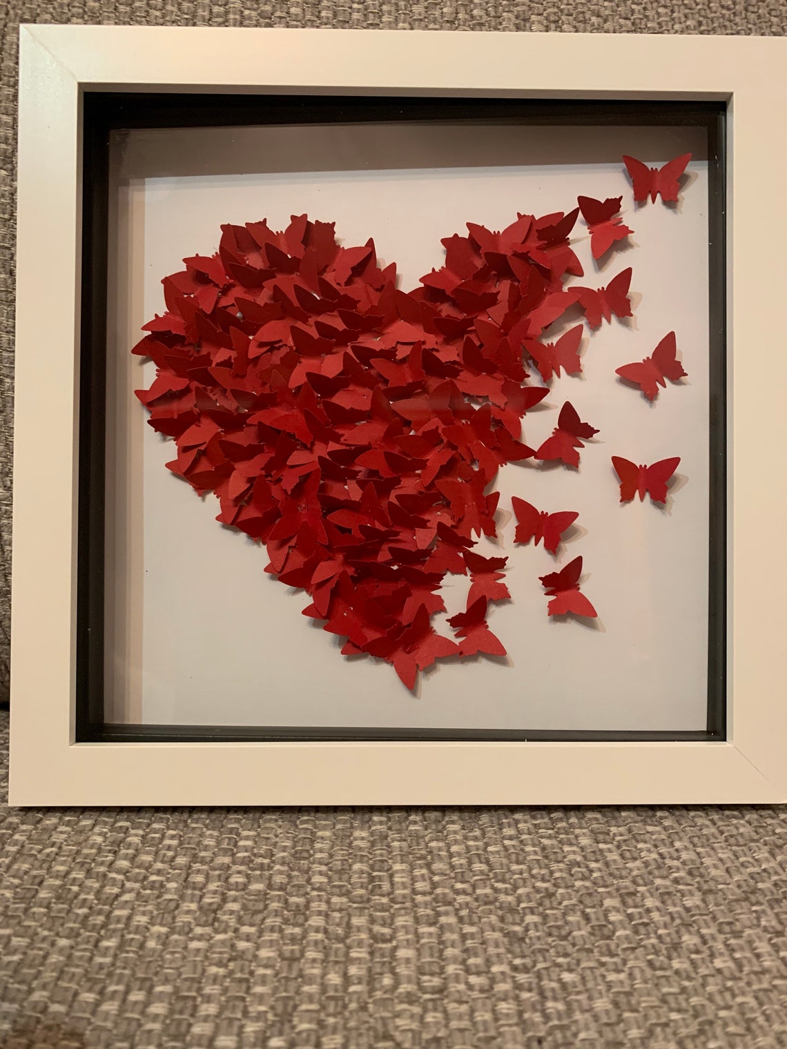 3D Butterfly Heart Framed Wall Art Anniversary Valentine Etsy