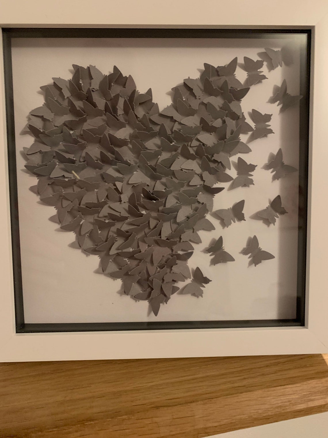 3D Butterfly Heart Framed Wall Art Anniversary Valentine Etsy