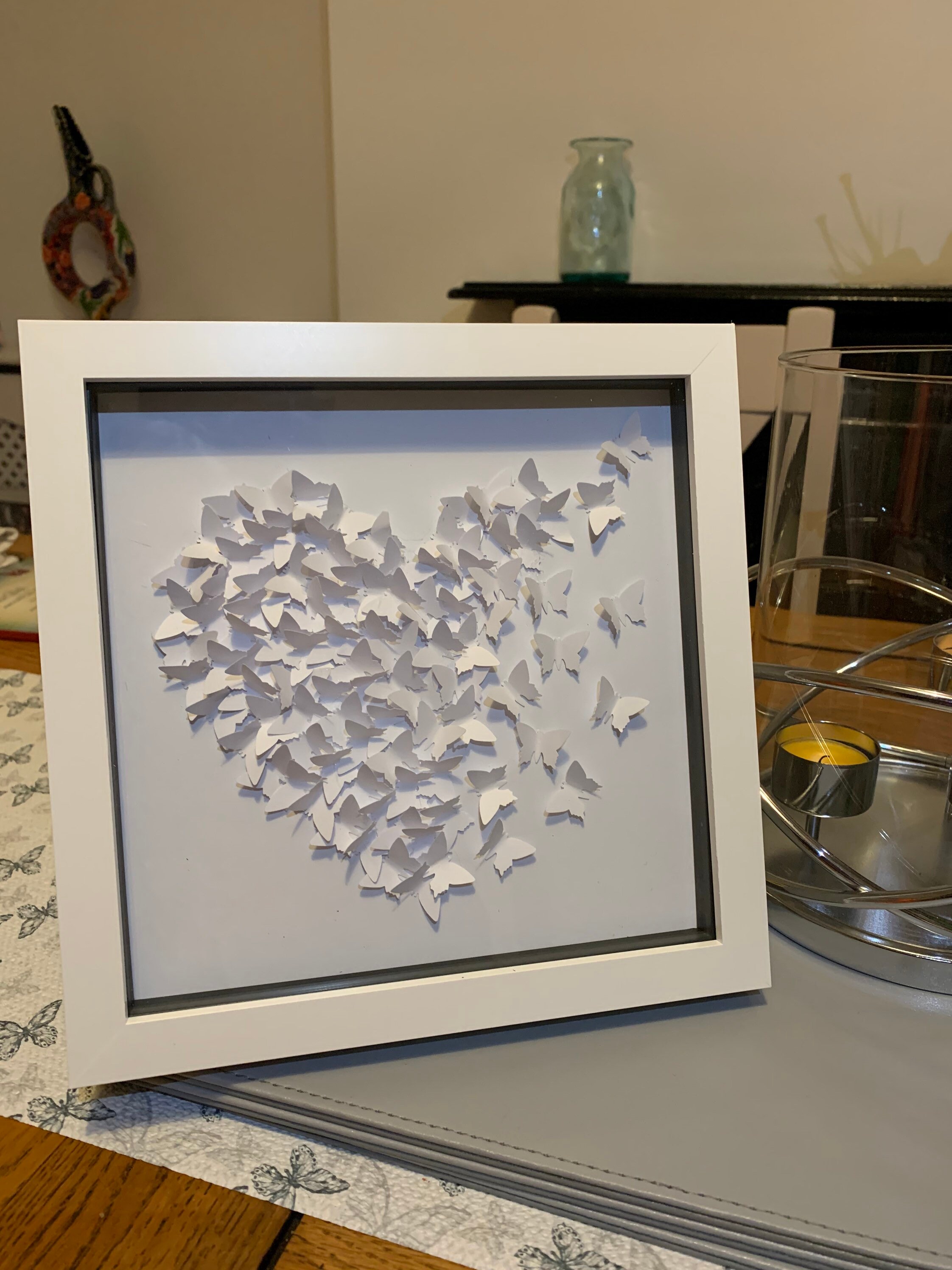 3D Butterfly Heart Framed Wall Art Anniversary Valentine Etsy