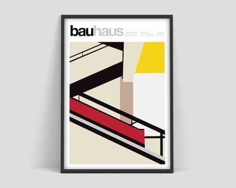 Affiche bauhaus Staircase, Weimar 1923, Bauhaus Exposition imprimée, affiche Herbert Bayer, Bauhaus Print, Walter gropius, Bauhaus art