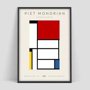 Piet Mondriaan poster, Piet Mondriaan art print, Mondriaan poster, Abstract art print, Abstractionism, Cubism, Museum of Modern Art image 1