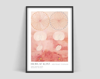 Hilma af Klint Pink affiche abstraite, af Klint impression, impression d’art abstrait, art suédois, affiche scandinave, Hilma af Klint, Art moderne