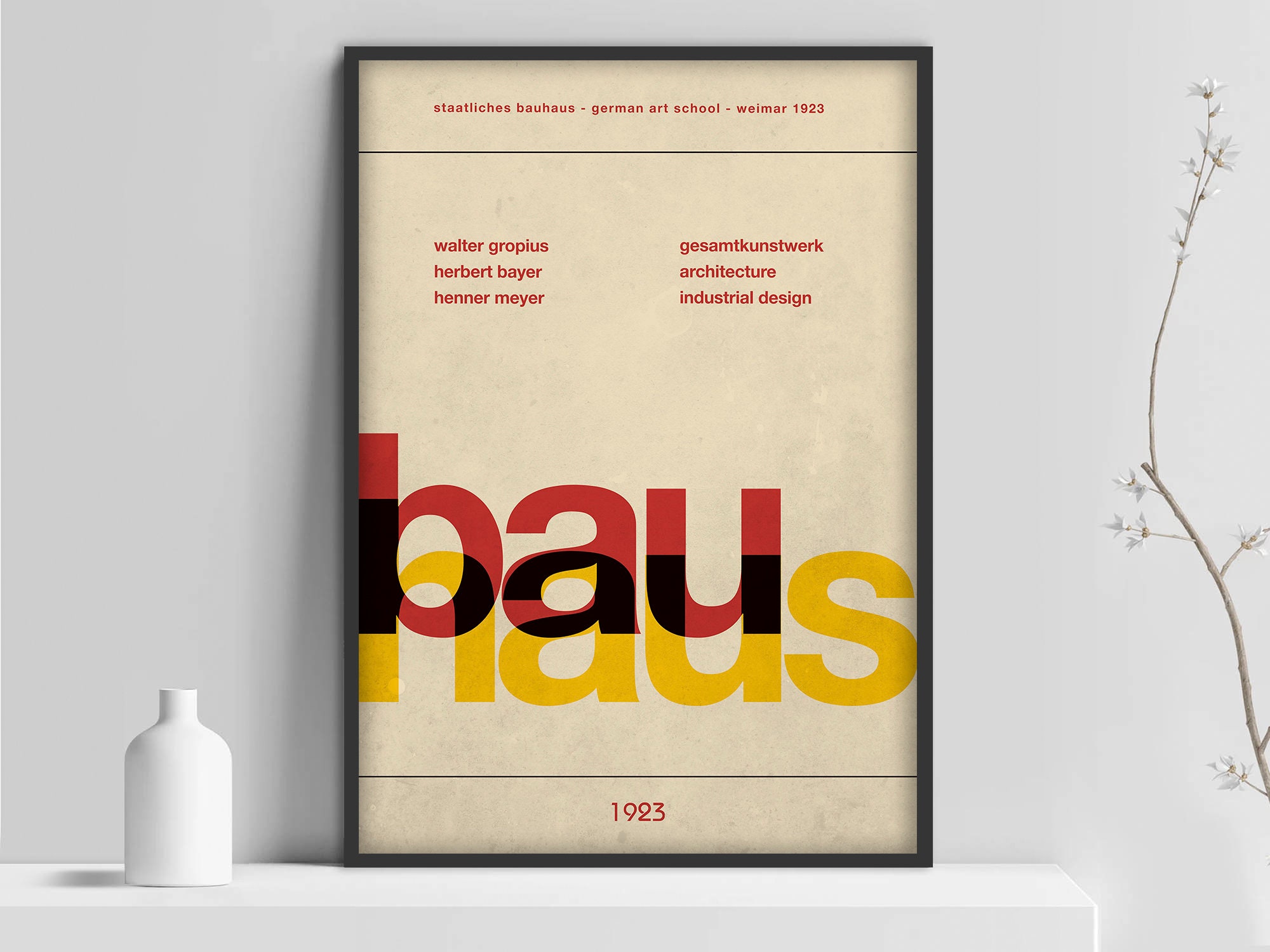 Bauhaus Exhibition poster, Weimar 1923, Bauhaus Exhibition print 