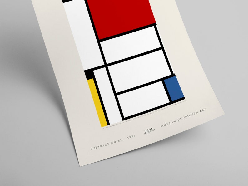 Piet Mondriaan poster, Piet Mondriaan art print, Mondriaan poster, Abstract art print, Abstractionism, Cubism, Museum of Modern Art image 2