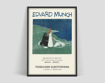 Affiche Edvard Munch, affiche d’exposition Munch, affiche du Musée Munch, Edvard Munch deux femmes, Expresionism, Edvard Munch, Imprimerie d’art
