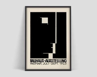 Affiche de l'exposition d'art du Bauhaus, estampe de l'exposition Bauhaus, affiche Herbert Bayer, impression Bauhaus, walter gropius, affiche d'exposition d'art bauhaus