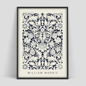 William Morris poster, William Morris Exhibition poster, Flower pattern, Flower poster, Art Print, William Morris Print