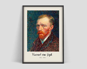 van Gogh self portrait poster,  Van Gogh Print, Van Gogh poster, Van Gogh Painting, Vincent van Gogh poster, Exhibition poster
