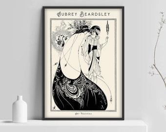 Affiche Aubrey Beardsley, jupe paon Barbesley, affiche de paon, impression Aubrey Beardsley, affiche Art Nouveau, Français Culture