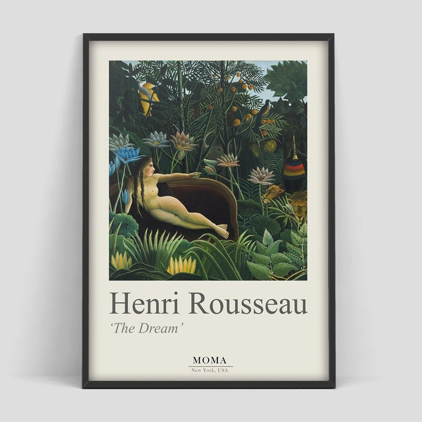 Henri Rousseau poster, Museum of Modern Art, Exbhibition poster, Henri Rousseau the Dream, MoMA art exhibition print, Art Print