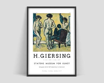 Harald Giersing poster, Harald giersing print, Danish artist, Danish design, Scandinavian poster, Staten museum for kunst