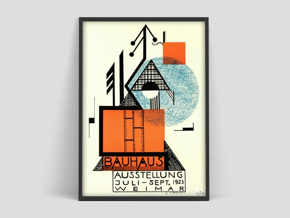 Bauhaus poster, Weimar 1923, Bauhaus Exhibition print, Herbert 