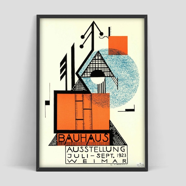 Bauhaus-Plakat, Weimar 1923, Bauhaus-Ausstellungsdruck, Herbert Bayer Plakat, Bauhaus-Druck, Walter gropius, Bauhaus Kunst Ausstellungsplakat