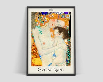 Gustav Klimt Affiche, Gustav Klimt Mère et Enfant, Le Tre Eta, Gustav Klimt imprimer, Affiche d’exposition, imprimerie d’art