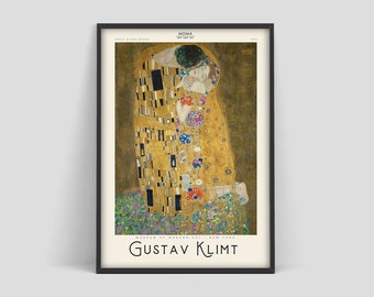 Gustav Klimt Affiche, Gustav Klimt The Kiss, Klimt The Kiss, Gustav Klimt print, Exhibition poster, art print