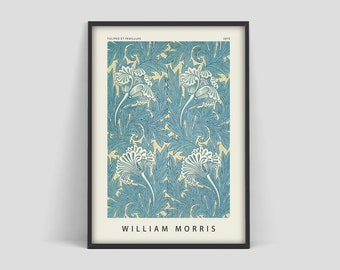 Affiche de William Morris, affiche d’exposition de William Morris, modèle de fleur, affiche de fleur, impression d’art