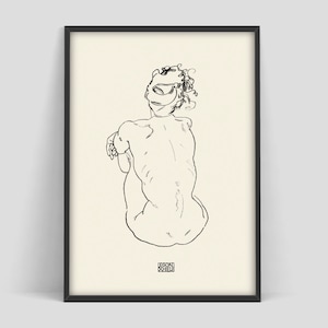 Egon Schiele sketch poster, Drawing poster, Egon Schiele print, Schiele art exhibition, Egon Schiele sketch, Schiele drawing