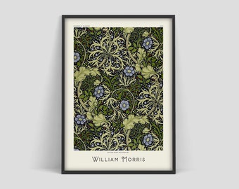 William Morris poster, William Morris Exhibition poster, Flower pattern, Flower poster, Art Print, William Morris Print