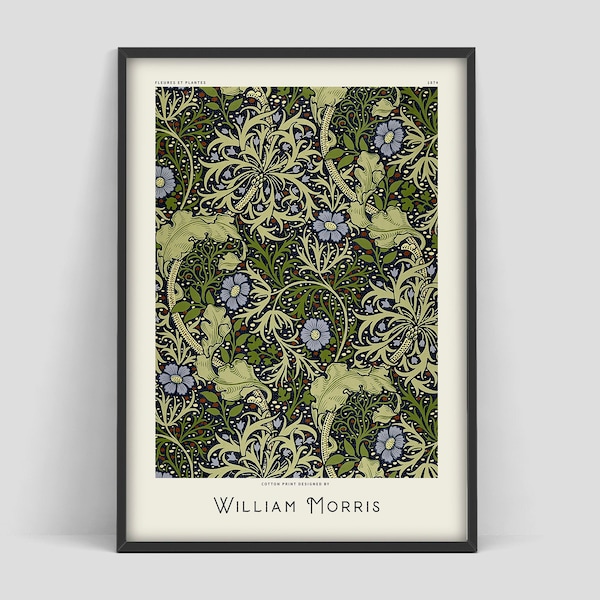 William Morris poster, William Morris Exhibition poster, Flower pattern, Flower poster, Art Print, William Morris Print