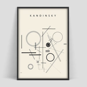 Kandinsky Poster, Black and white Poster, Kandinsky Black and White art sketch, Museum Art Print, Abstract art, Exhibition Wall Art