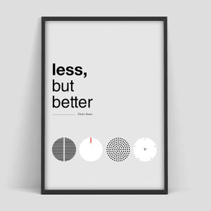 Dieter Rams Poster, Less but better, Design Quotes, Dieter Rams Print, Braun Poster, Dieter Rams Braun print, Braun art