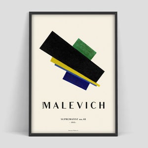 Kazimir Malevich poster, Malevich Suprematist 48 , Kazimir Malevich Exhibition poster, minimalistic art, Modern art poster, Art print