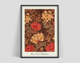 Affiche de William Morris, affiche d’exposition de William Morris, modèle de fleur, affiche de fleur, impression d’art, William Morris Burnt Orange, automne