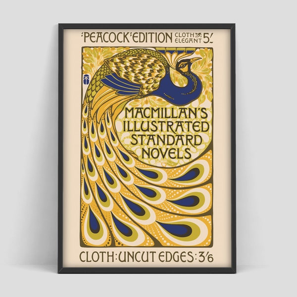 Peacock poster, Art Nouveau poster,Art Deco print, Vintage wall art, Vintage poster, Retro advertising print