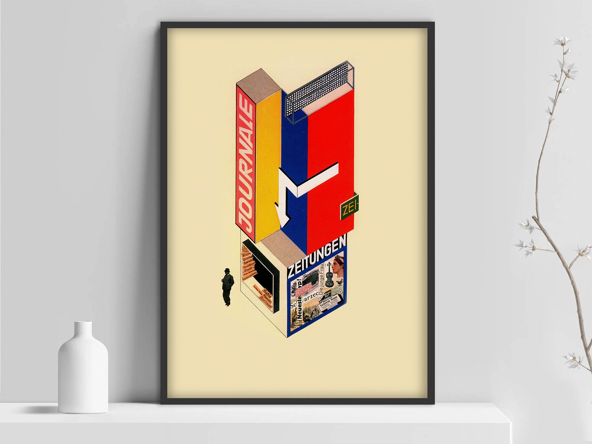 Bauhaus Kiosk design poster, Weimar 1923, Bauhaus Exhibition print 