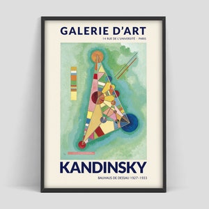 Wassily Kandinsky Poster, art Exhibition Poster, Kandinsky Galerie d'Art, Bauhaus de Dessau, Museum Art Print, Abstract art