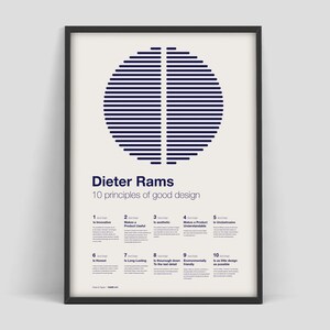 Dieter Rams Poster, 10 principles of good design, Design Quotes, Dieter Rams Print, Braun Poster, Dieter Rams Braun print, Braun art