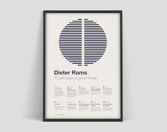 Dieter Rams Affiche, 10 principes de bonne conception, Citations de conception, Dieter Rams Print, Affiche Braun, Dieter Rams Braun impression, Braun art