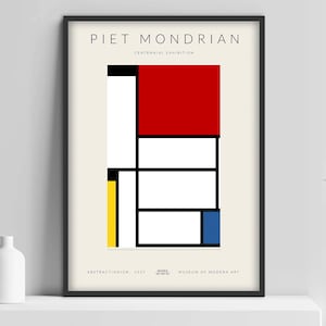 Piet Mondriaan poster, Piet Mondriaan art print, Mondriaan poster, Abstract art print, Abstractionism, Cubism, Museum of Modern Art image 3