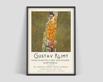 Gustav Klimt Affiche, Gustav Klimt Hope II, Gustav Klimt print, Exhibition poster, art print, Klimt Kunstausstellung poster