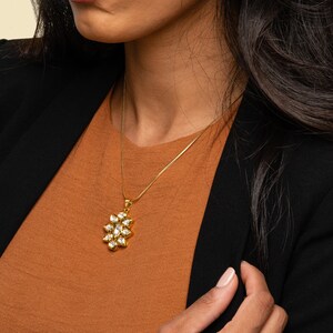 Mathura - Gold Sunflower Pendant. Indian Ethnic Jewelry.