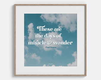 Paul Simon DIGITAL DOWNLOAD Song Lyric Poster, Miracle and Wonder, The Boy in the Bubble Lyrics