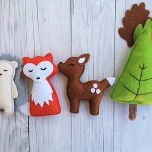 Forest animals SINGLE figures for mobile children's room decoration Soft toys made of felt Mobile figures Felt animals Play figures