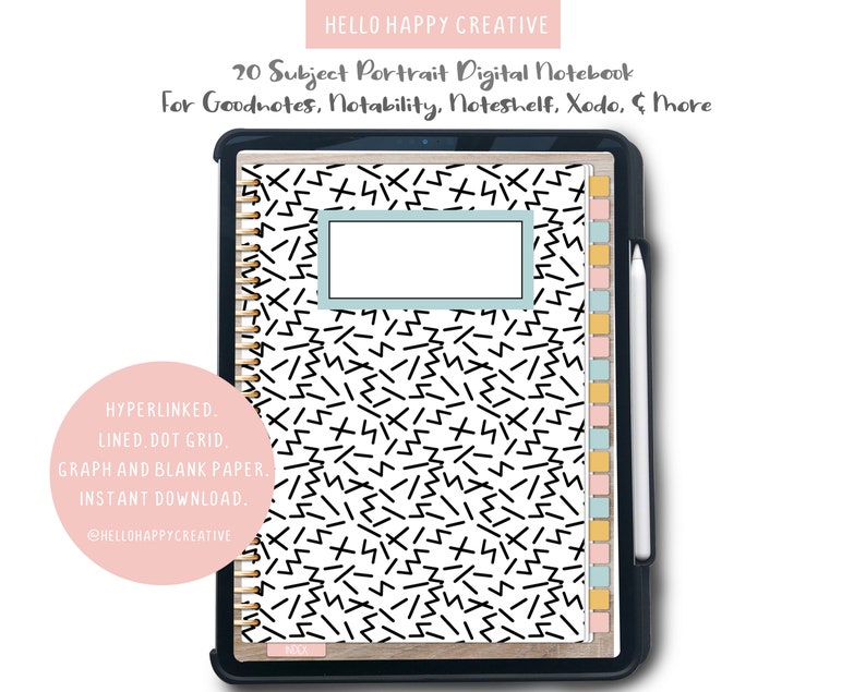 20 Subject Goodnotes Digital Notebook  Portrait Digital image 0