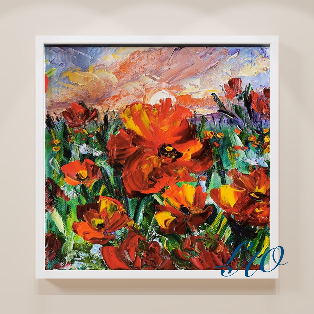 California Poppy Painting Original Art Floral Painting Wildflower ...