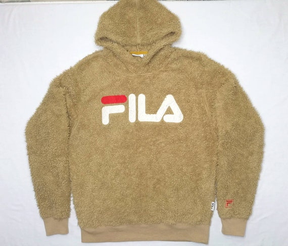FILA big logo Terry Cloth hoodie size S