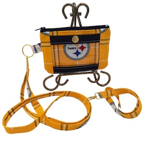 Billetera con cordón de tres compartimentos de Pittsburgh, billetera con cordón para identificación de los Steelers, billetera con soporte para identificación de los Steelers, billetera con cordón para credencial