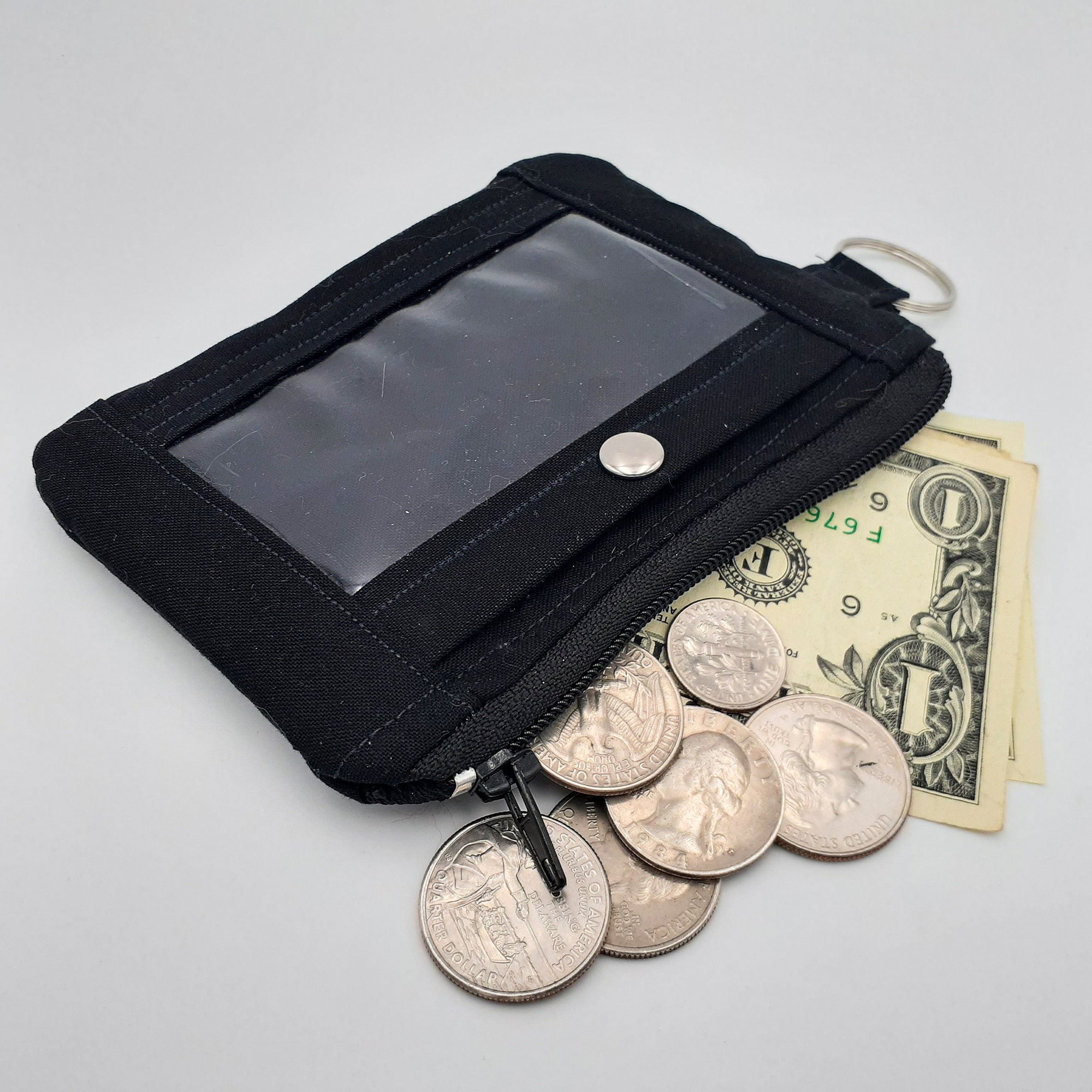 ID Lanyard Badge Holder Solid Black ID Badge Holder Wallet Etsy