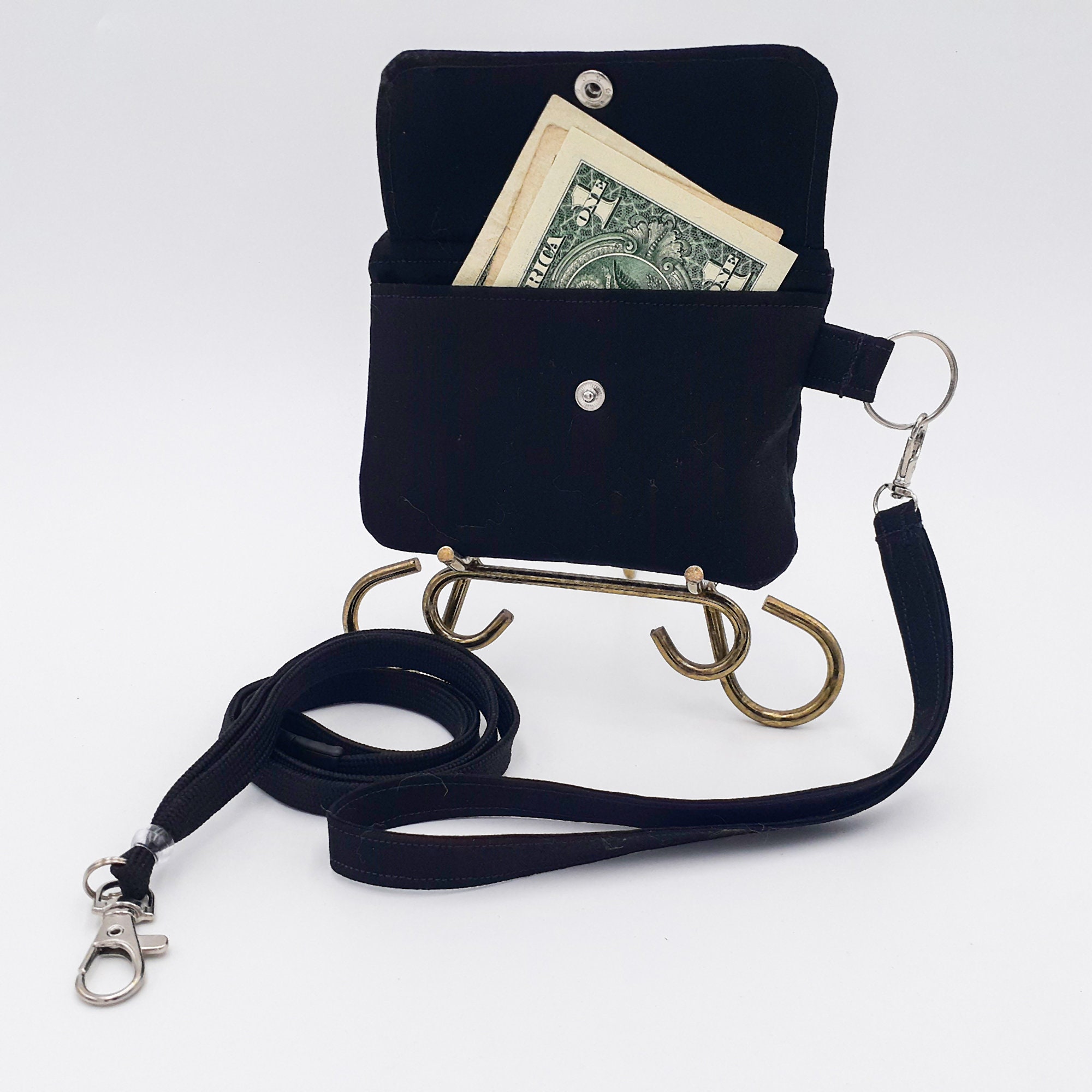 ID Lanyard Badge Holder Solid Black ID Badge Holder Wallet Etsy