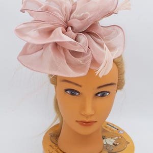 Rose Ribbon Feather Fascinator: Elegant Wedding Hair Accessory