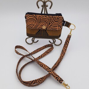 El porta credencial de identificación africano cuenta con tres compartimentos / Porta credencial de identificación africano dorado / Cartera con cordón para porta credencial de identificación / ¡Se envía de inmediato!