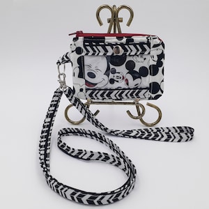 Cartera de identificación de Mickey Mouse / Porta credencial de tres compartimentos Mickey Mouse / Porta credencial de identificación Mickey / Cartera porta credencial con cordón de Mickey Mouse