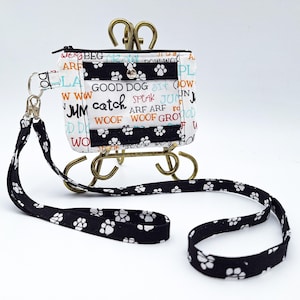 Porta credencial de identificación / Porta credencial con cordón / Cartera porta credencial Paws-Itively / Cartera para credencial de identificación / Porta credencial de tres compartimentos