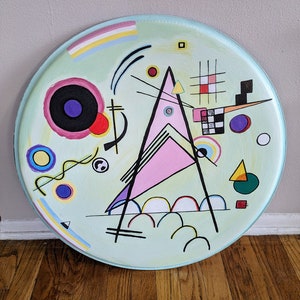 22" Drumhead with Colorful Abstract Kandinsky Design